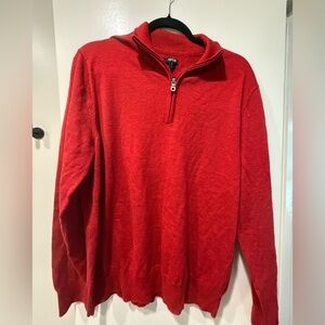 Red Wool quarter zip pull over